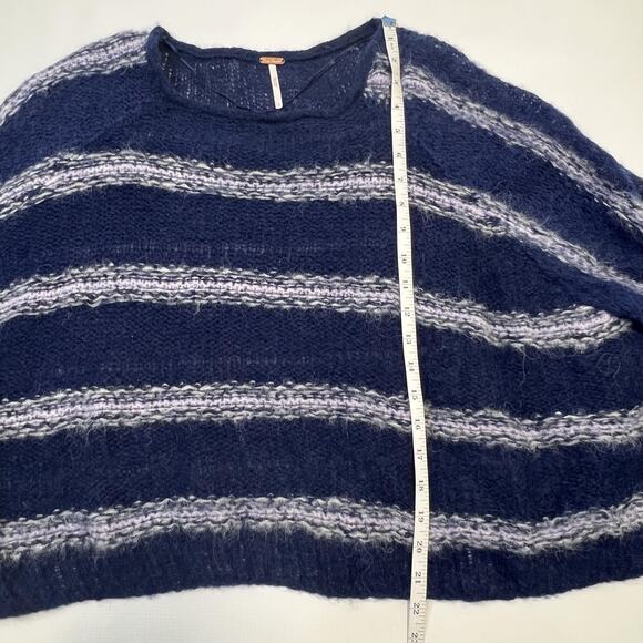 Free People Sweater Womens Small Blue Alpaca Stripe Knit Pullover Boho Peru Cozy - Picture 10 of 12